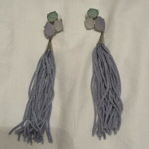 Mignonne Gavigan Elegant Tassel Earrings with Gem